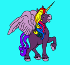 Dibujo Unicornio con alas pintado por ARCOIRIS