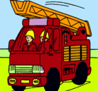 Dibujo Coche de Bomberos pintado por celia