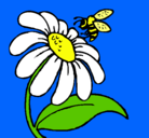 Dibujo Margarita con abeja pintado por mirian