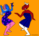 Dibujo Mujeres bailando pintado por fausto