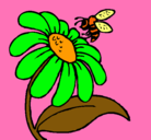 Dibujo Margarita con abeja pintado por jimenarodrigo