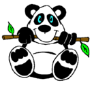 Dibujo Oso panda pintado por goku