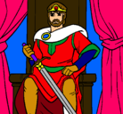 Dibujo Caballero rey pintado por santy