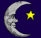 Dibujo Luna y estrella pintado por catalinacuadratapia