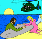 Dibujo Rescate ballena pintado por evelin