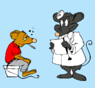 Dibujo Doctor y paciente ratón pintado por chisko