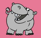 Dibujo Hipopótamo pintado por sarayita
