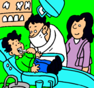 Dibujo Niño en el dentista pintado por david