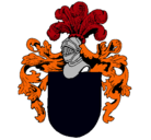 Dibujo Escudo de armas y casco pintado por alberto