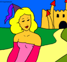 Dibujo Princesa y castillo pintado por .GRETEL