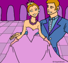 Dibujo Princesa y príncipe en el baile pintado por anais