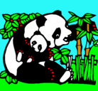 Dibujo Mama panda pintado por SARITA.