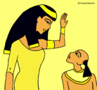 Dibujo Madre e hijo egipcios pintado por MartaB