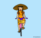 Dibujo China en bicicleta pintado por MELISSA
