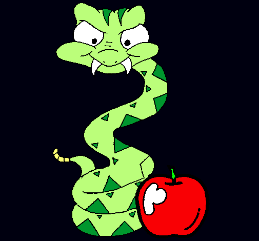 Serpiente y manzana