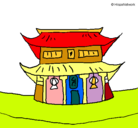 Dibujo Templo japonés pintado por josefinabordalemes