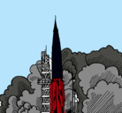 Dibujo Lanzamiento cohete pintado por osler