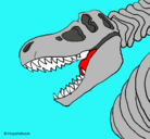 Dibujo Esqueleto tiranosaurio rex pintado por valentina