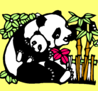 Dibujo Mama panda pintado por natalie
