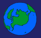Dibujo Planeta Tierra pintado por claudia
