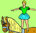 Dibujo Trapecista encima de caballo pintado por valeriaypaola