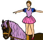 Dibujo Trapecista encima de caballo pintado por BETANIA