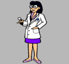 Dibujo Doctora con gafas pintado por coni