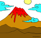 Dibujo Monte Fuji pintado por loco