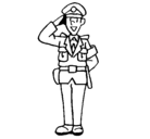 Dibujo Policía saludando pintado por yoyo
