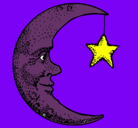Dibujo Luna y estrella pintado por valesk