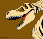 Dibujo Esqueleto tiranosaurio rex pintado por pau