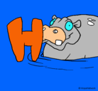 Dibujo Hipopótamo pintado por luisito