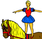 Dibujo Trapecista encima de caballo pintado por julioangel