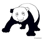 Dibujo Oso panda pintado por conejo