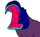 Dibujo Hipopótamo con la boca abierta pintado por ARIELCARRILLO