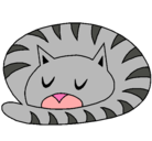 Dibujo Gato durmiendo pintado por minino