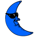 Dibujo Luna con gafas de sol pintado por JULIUOFIRE