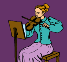 Dibujo Dama violinista pintado por Maca
