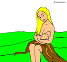 Dibujo Madre con su bebe pintado por brendamichelle