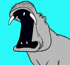 Dibujo Hipopótamo con la boca abierta pintado por PABLO
