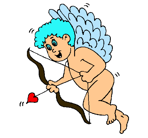 Cupido con grandes alas