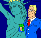 Dibujo Estados Unidos de América pintado por samuel
