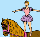 Dibujo Trapecista encima de caballo pintado por neisa