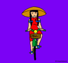 Dibujo China en bicicleta pintado por DANIEL