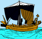 Dibujo Barco romano pintado por pablo