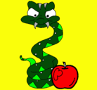 Dibujo Serpiente y manzana pintado por tiago