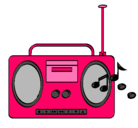 Dibujo Radio cassette 2 pintado por valentinabgs