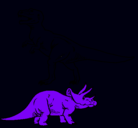 Dibujo Triceratops y tiranosaurios rex pintado por GUILLE