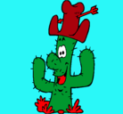 Dibujo Cactus con sombrero pintado por jorge