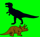 Dibujo Triceratops y tiranosaurios rex pintado por marc